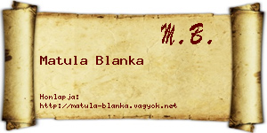 Matula Blanka névjegykártya